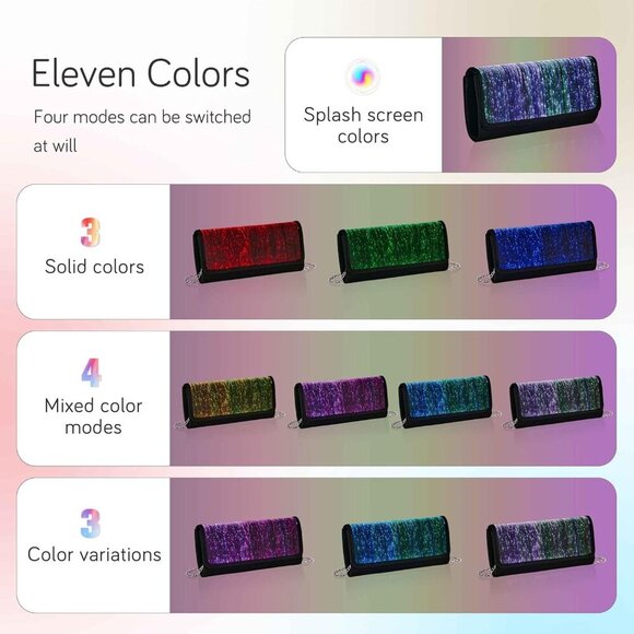 Women\'s LED Light Up Purse 11 Neon Glow Modes Holographic Evening Bag